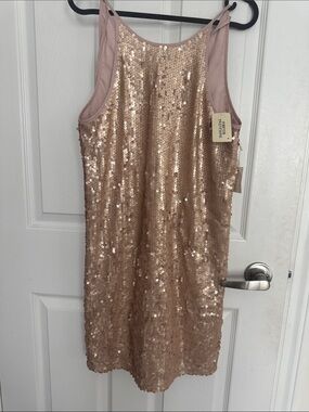 Forever 21 Rose Gold Sequin Slip Dress